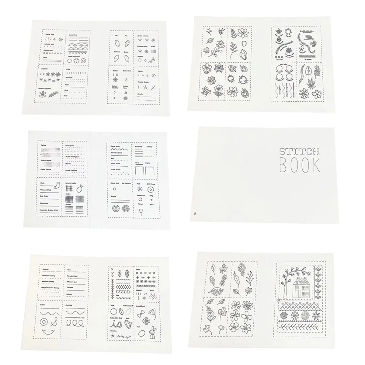 Budget-Friendly-6 Pages Embroidery Stitches Book, DIY StitchesBooks, Embroidery Sewing Books, Beginner Embroidery Sewing Kit