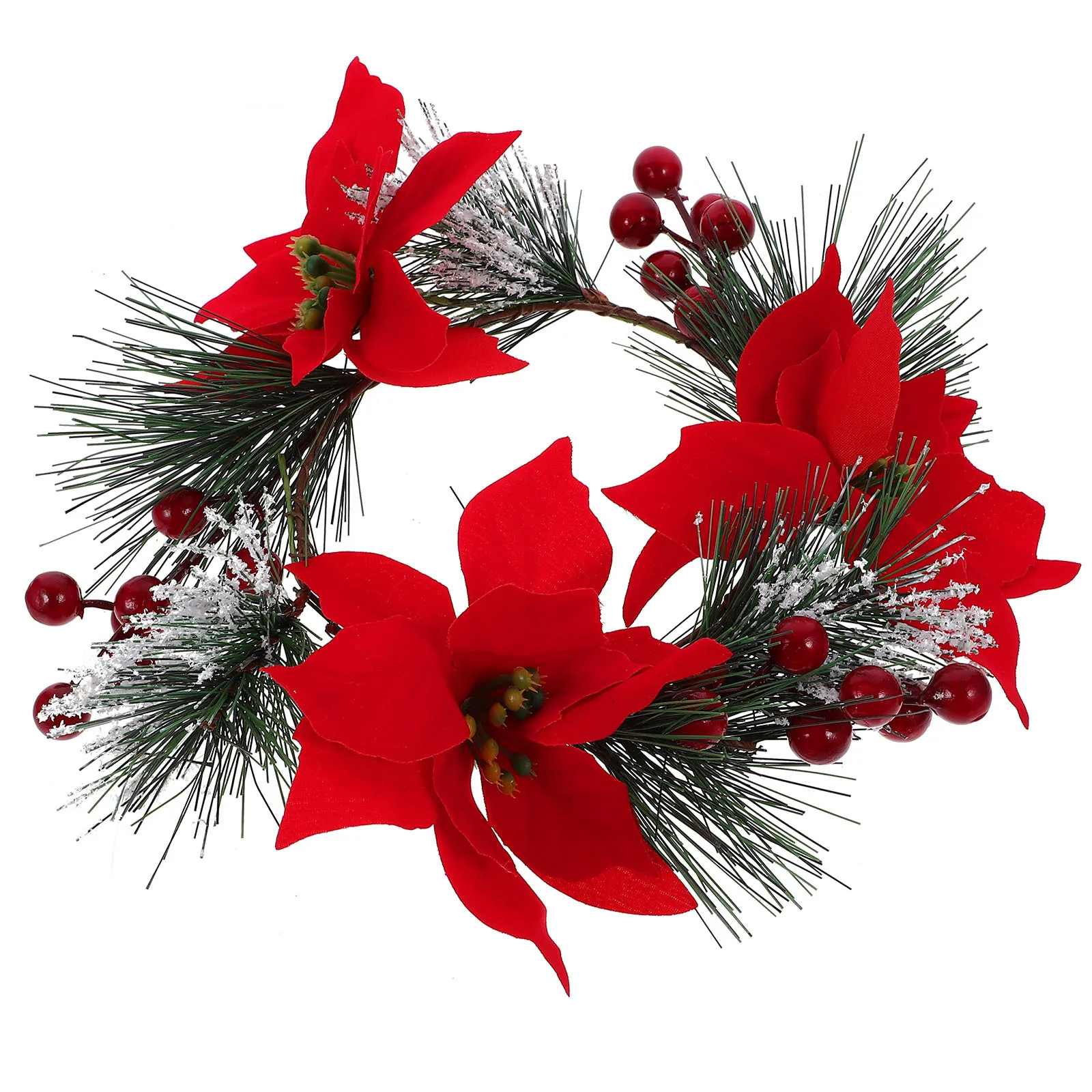 

1pc Simulated Pine Needle Ring Wreath Christmas Wedding Party Home Decor Door Window Decoration Holiday Table