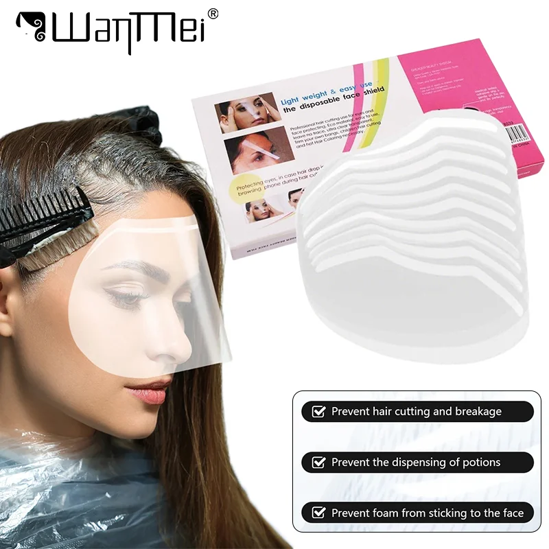 Image of 50/100 stücke Einweg Schild Haarschnitt Gesicht Schild Augen Schutzhülle Dusche Make-Up Schilde Masken Frisur Werkzeuge Salon
