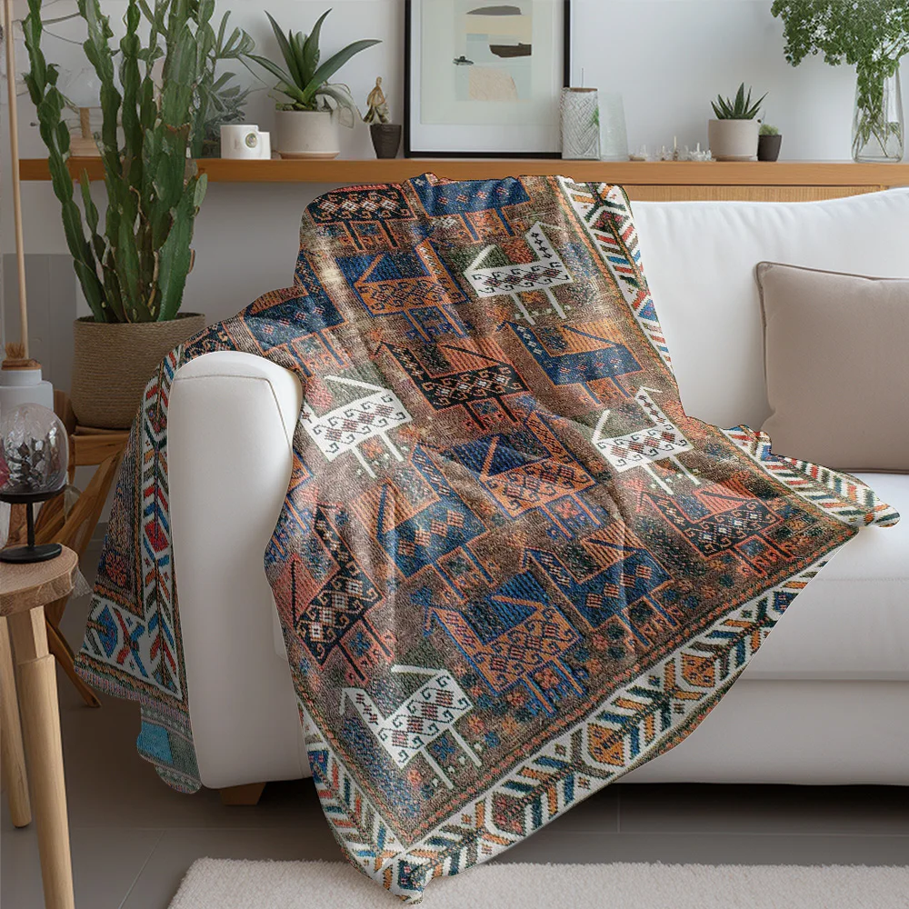Moroccan Kilim Rug Vintage Handmade Cotton Tribal Area Rug Wool Kilim Rug for Living Room Bedroom Decor