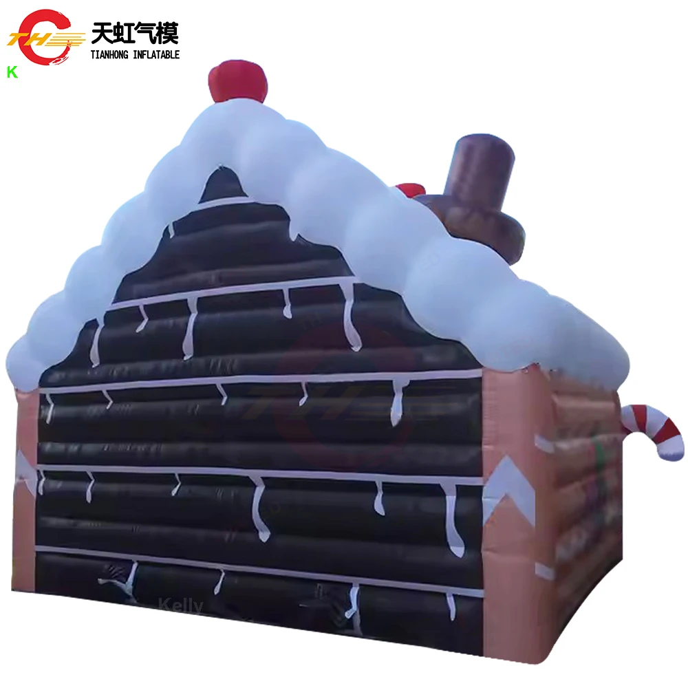 Tente Gonflable d'Extérieur de Maison de Noël avec Grue à Bonbons, Décoration de Cabine pour Événements, Nouvelle Collection 2025