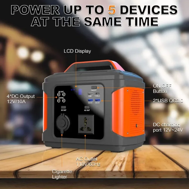 80000mAh Solar Generetor 300W 110V/220V Portable Power Station LiFePO4 Outdoor Emergency Mobile Power Bank for Home Camping