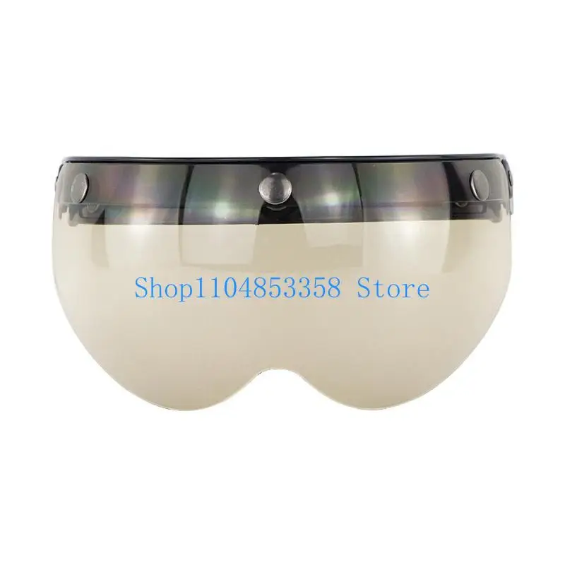 Durable Windproof 3-Snap Visor Lens Shield for Motorcycle Helmets Flip Up Down Open Face Anti Glaring Helmet Accessories