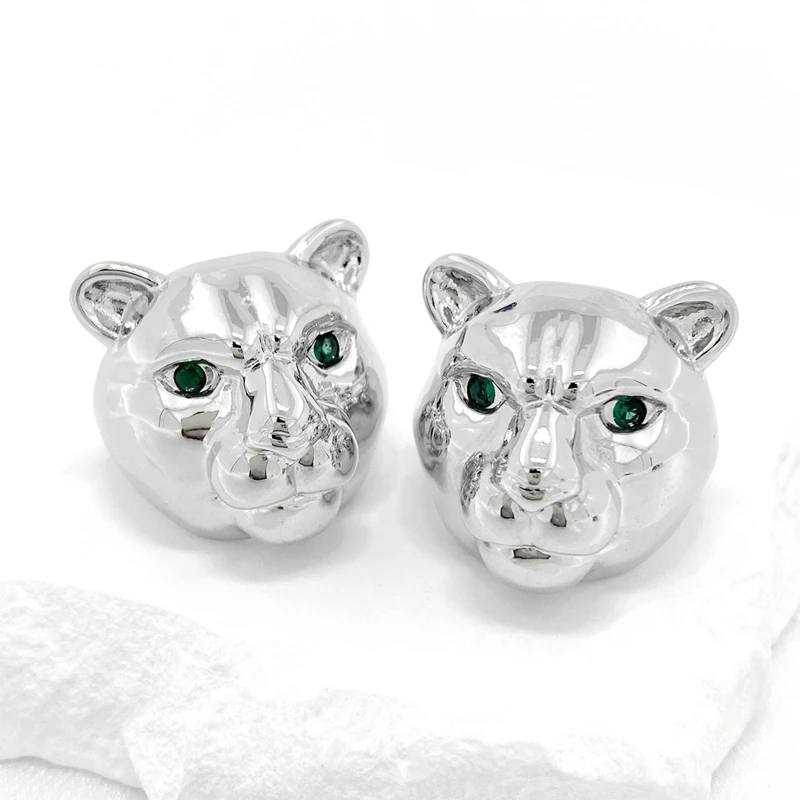 New Fashion Jewelry Women Panther Leopard Head Silver Tiger Head Ring