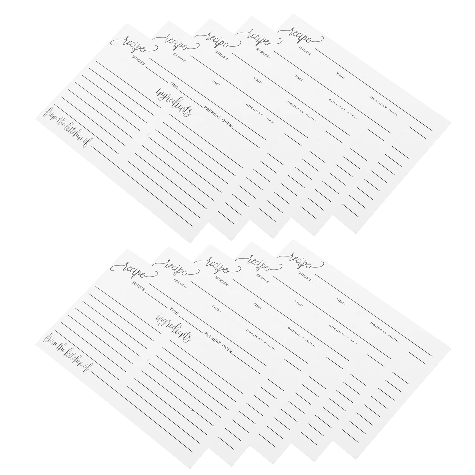 

50pcs Recipe Blank Food Writable Double-Sided Kitchen Recipe Cards Holiday Rustic Wedding Supplies Paper Note Cards For Recipes