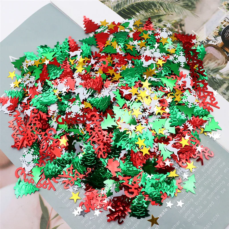 10-20g Christmas DIY Sequined Elk Christmas Tree Pattern Multi-Size Garment Sewing Material Nail Art Accessories Art Decoration