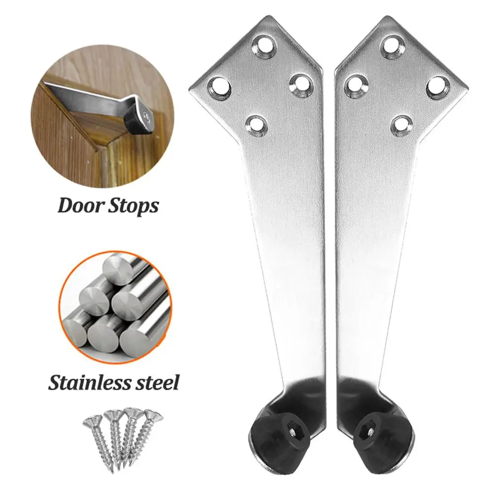 Stainless Steel Door Stops Mute Door Stopper Buffer Rubber Water-proof Door Top Stopper Furniture Door Hardware for Room