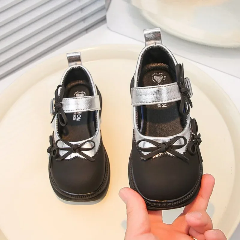 جديد أطفال ماري جين أحذية السببية المرقعة تنوعا الفتيات موضة الأميرة أحذية من الجلد Bowknot الحلو الأطفال الشقق عدم الانزلاق