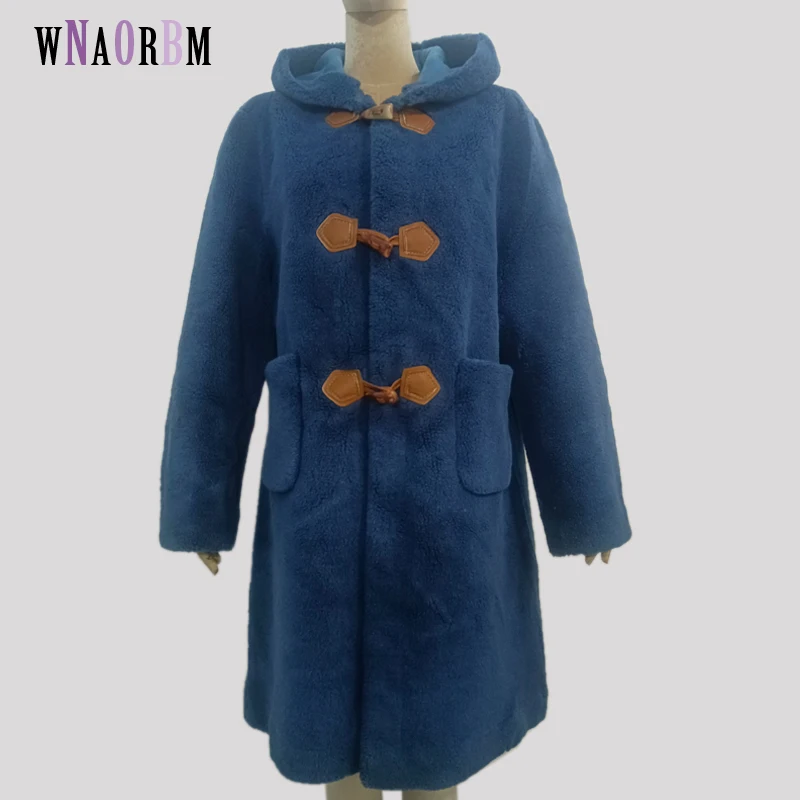 Sell one piece at a low price Winter  Women's  Thick Lamb Wool  Sheep Fur Parka Thickened Warm Coat Wool Jacket Length 95cm