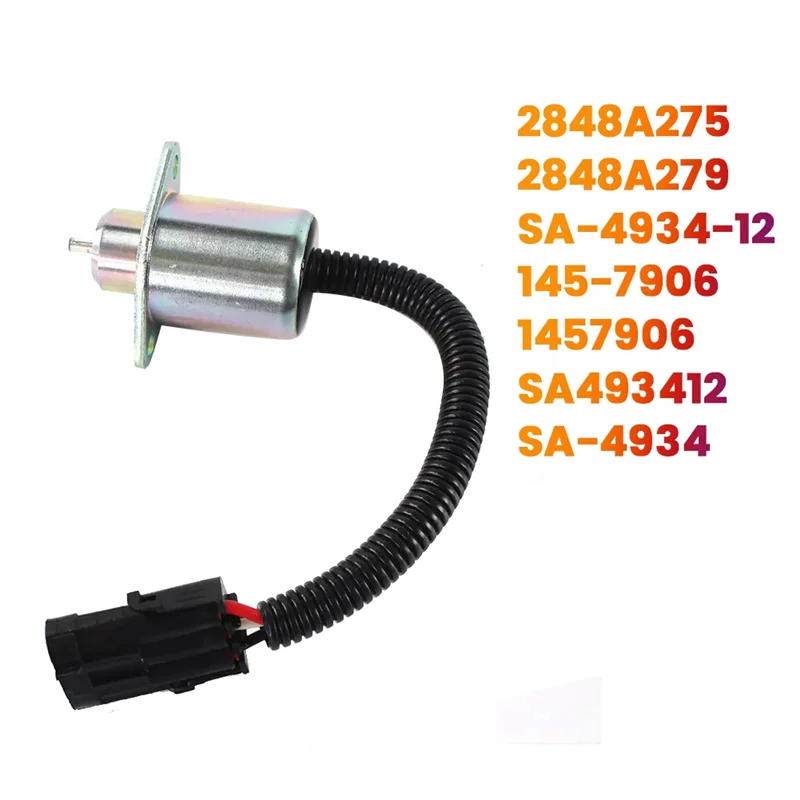 Válvula solenóide de desligamento de combustível ABRB-12V SA-4934-12 2848A275 1457906 para motor Perkins Série 700 Hyster UB704 2848A279 SA-4934
