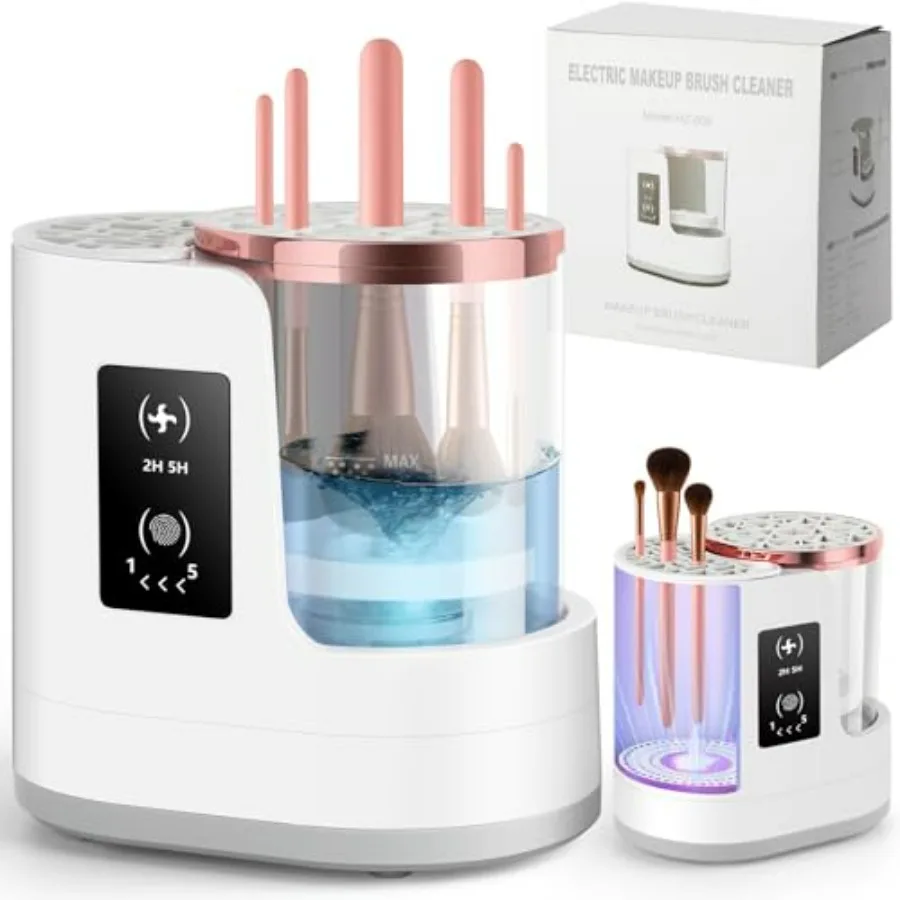 

3 IN 1 Electric Makeup Brush Cleaner and Dryer Machine with Automatic Cleaning and Drying Functions, Portable USB Design with S