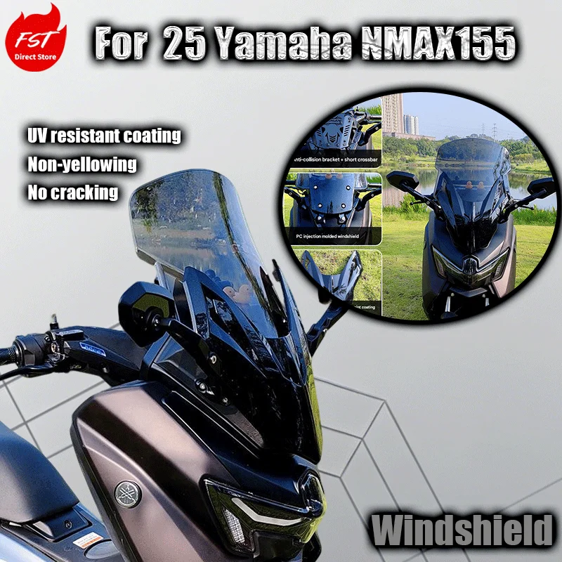 

For 25 Yamaha NMAX155 rearview mirror forward shift PC windshield modification parts windshield