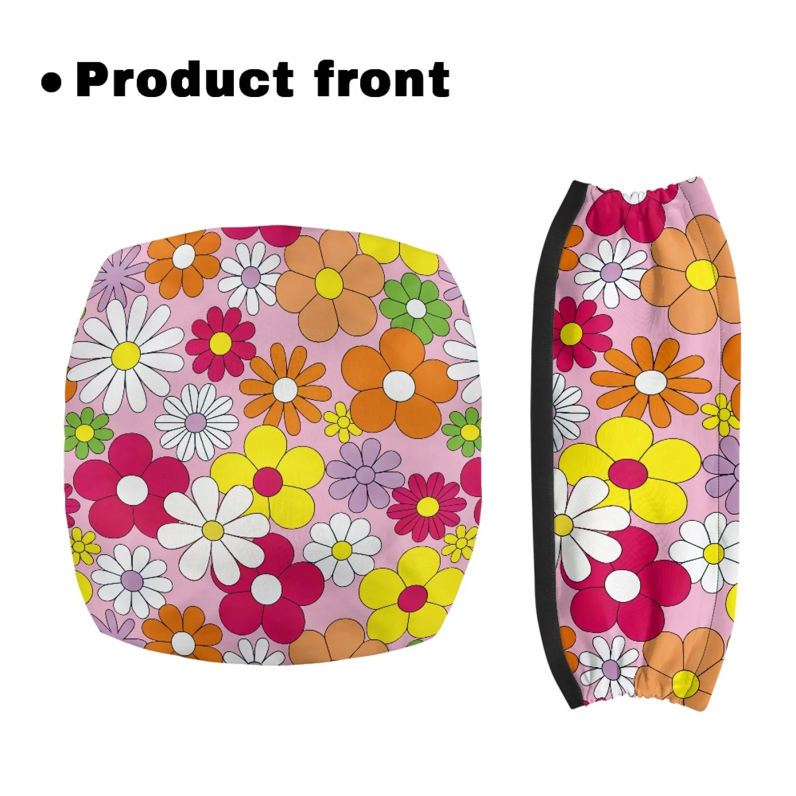 Coloranimal Daisy Floral 2 Pieces Set Walker Seat Cushion Cover Easy to Install Seat & Back Covers for Family