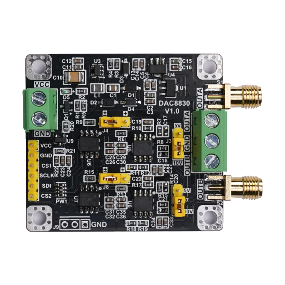 DAC8830 Module Dual Channel Two Channel 16 Bit Analog-to-digital Converter DAC Module 0-5V 0-10V+-10V