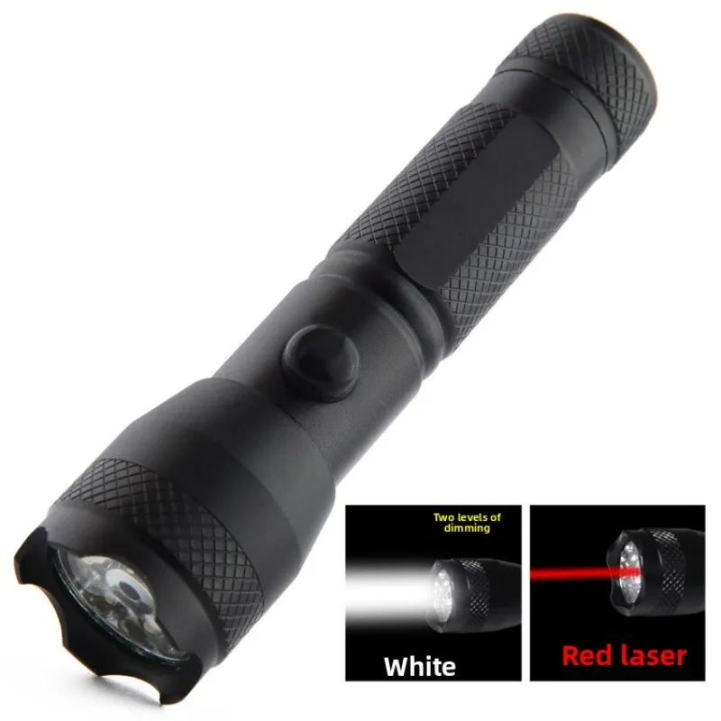 7LED Red Laser Aluminum Alloy Outdoor Multi Function Strong Light Flashlight Waterproof 560 High Power Tactical Zoomable