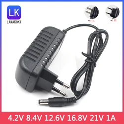 AC 100-240V DC 21V 8.4V 12.6V 16.8 V 1A 1000MA zasilacz 21 8.4 12.6 16.8 V Volt ładowarka do 18650 baterii litowej