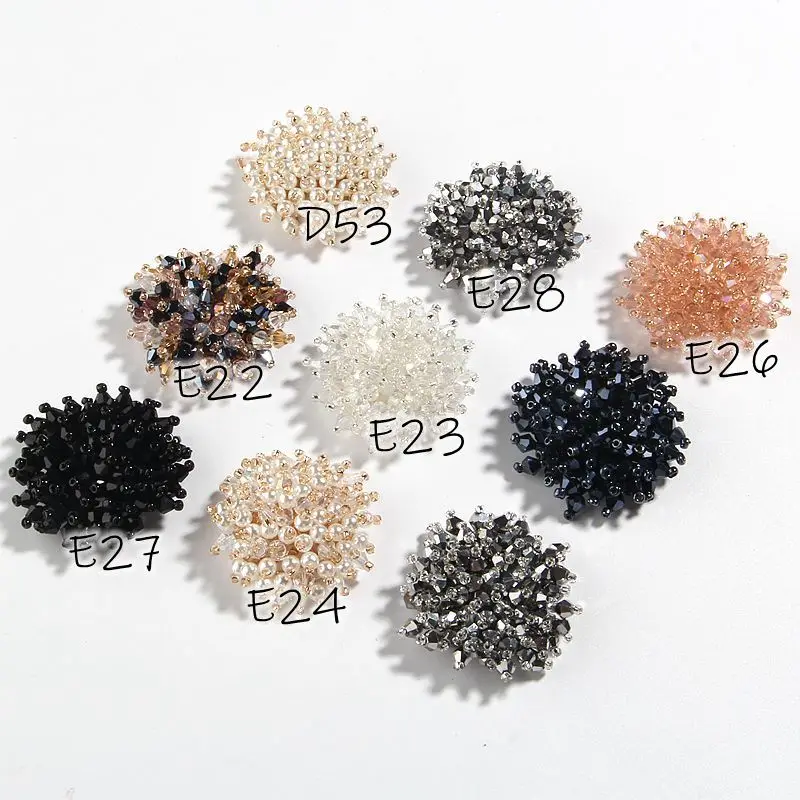 1.4 inch 3.7CM Crystal Rhinestone Buttons Embellishment For Cloth Shoes Bags Decoration Bead Applique Button Sew On Craft Patch