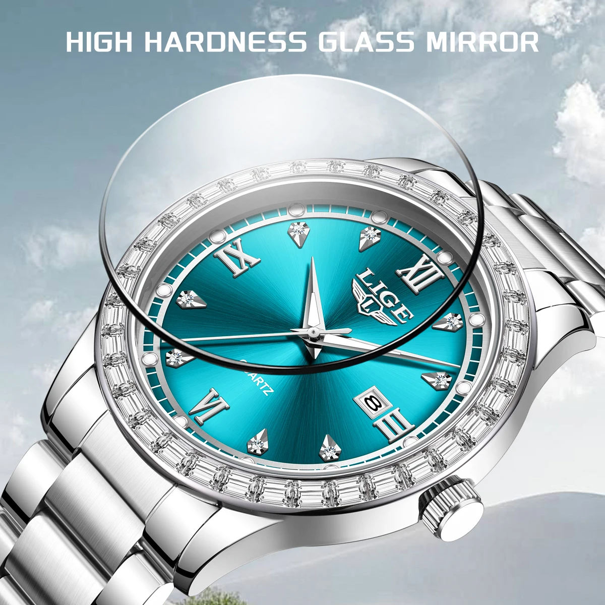 ساعة LIGE للرجال موضة ستانلس ستيل مقاومة للماء ساعات رياضية للرجال كاجوال للأعمال مضيئة كوارتز كرونوغراف ساعة ذكر