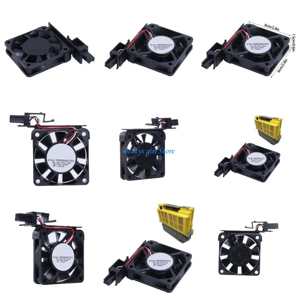 

C7AB 109R0624S7D03 Fan 6x6x1.5 24V 0.08A 3Pin 6cm Inverter Cooling Fan for Inverters Fan