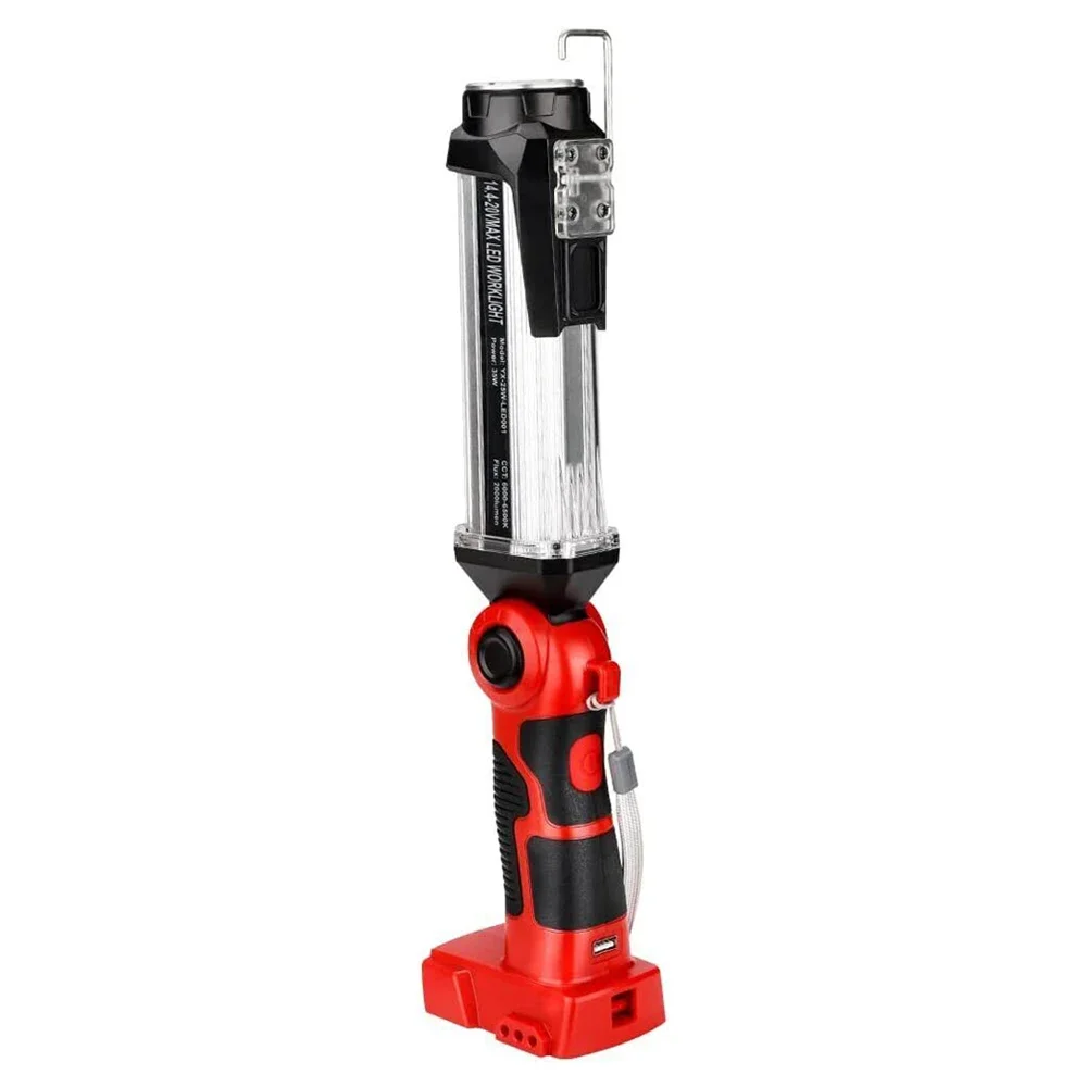 Imagem -02 - Led Work Light para Milwaukee Holofotes Portáteis Lâmpada de Ferramentas Lanternas Portáteis para Acampar Bateria Li-ion 18v 35w 2000lm