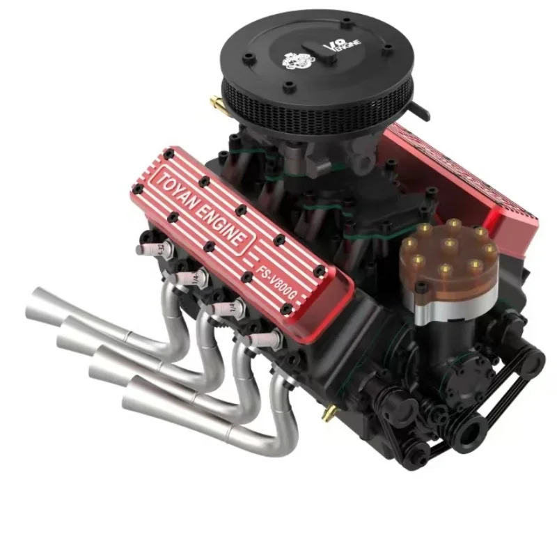 TOYAN V8 4-тактный газовый двигатель 28cc Версия с водяным охлаждением Модель двигателя Комплект FS-V800WGPC Верхний клапан DIY Сборочный комплект