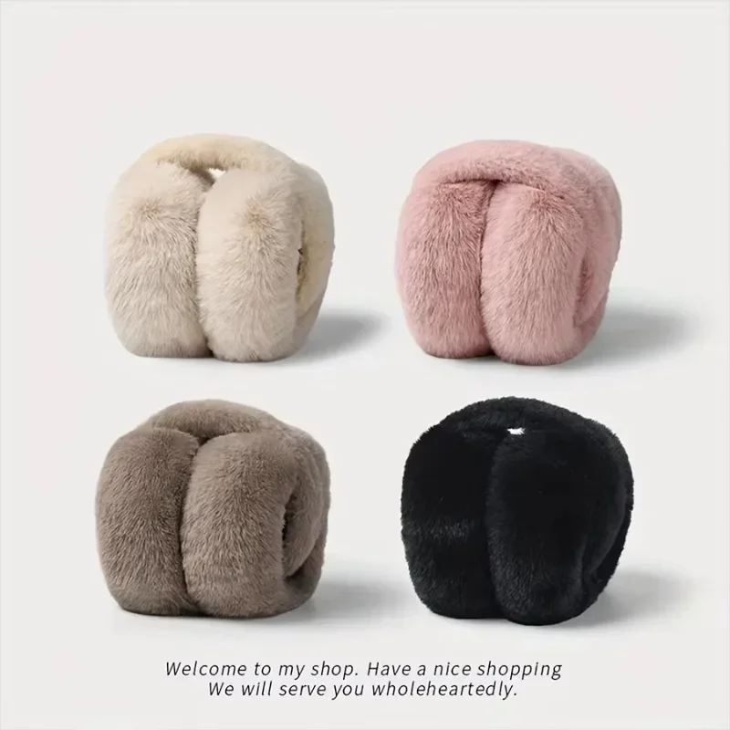 1 Pcs Plush Earmuffs for Winter Women Cute Winter Warmth Ear Bags Ear Protectors Student Antifreeze Ear Warmers Foldable