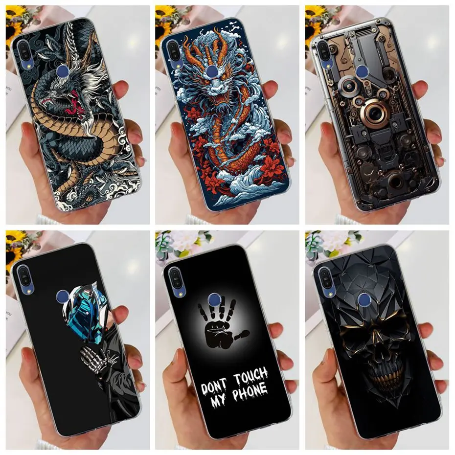 For Asus ZenFone Max Pro (M1) ZB602KL ZB601KL Fashion Dragon Metal Style Painted Case For Asus X00TD X00TDB Soft Silicone Cases