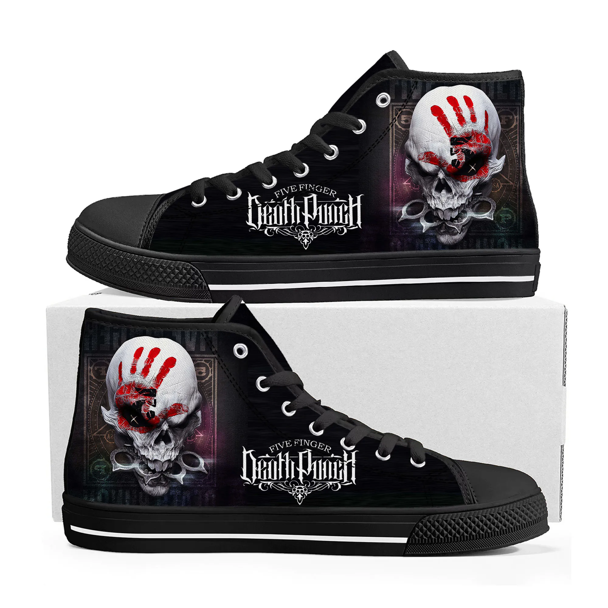 Five Finger Death Punch Band High Top Sneakers Mens Womens Teenager High Quality Canvas Sneaker Casual Couple Shoes Custom Shoe