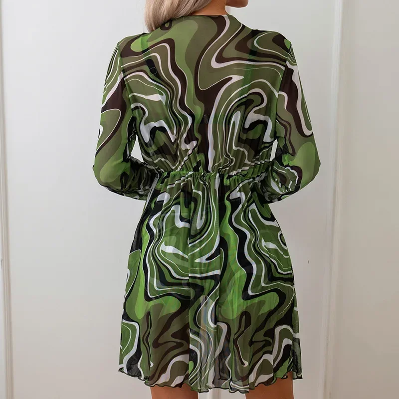 Damen 3er-Pack bedruckte Bikini-Sets mit hoher Taille, lila Badeanzug und Kimono-Vertuschungen, Badeanzug, weibliche Badebekleidung, Push-Up-Strand-Badeanzüge