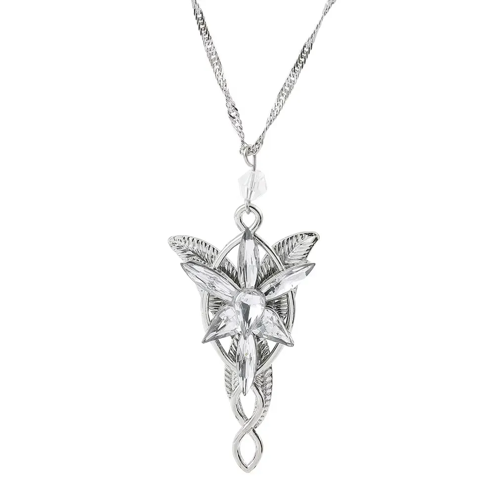 Fashion Arwen Evenstar Necklace The Elves Princess Crystal Zinc Alloy Pendant Jewelry For Women Girl Cosplay Christmas Gifts