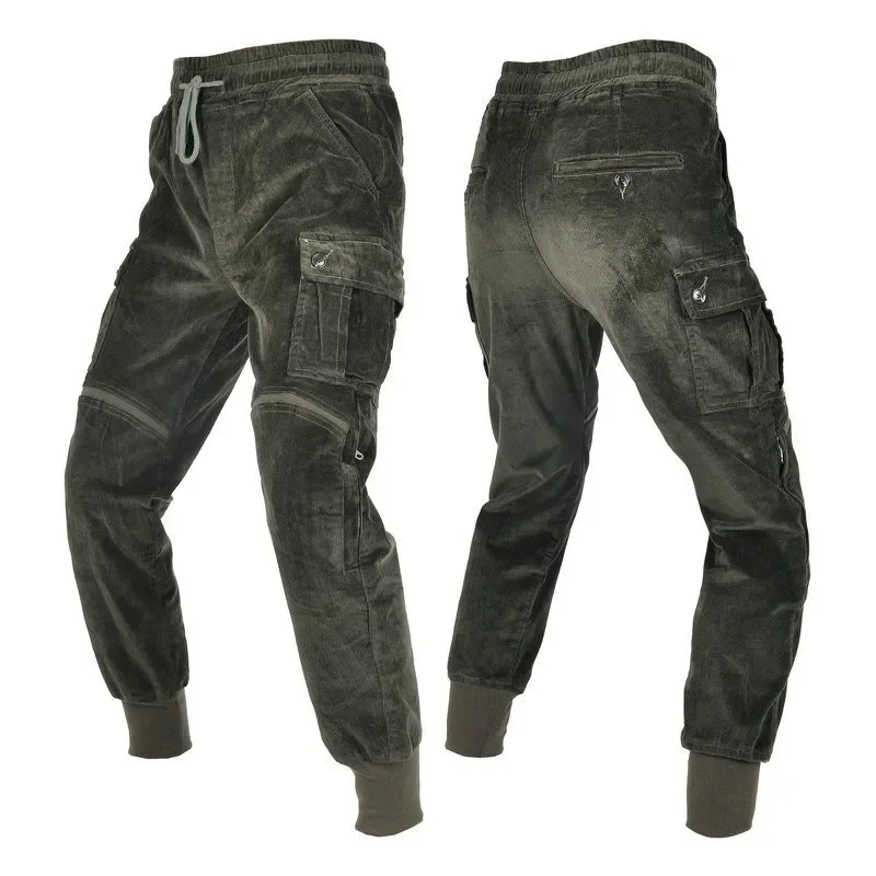 Winter Motorcycle Jeans Kevlar Motorcycle Anti-fall Pants Men's and Women's Windproof Thick Corduroy Overalls