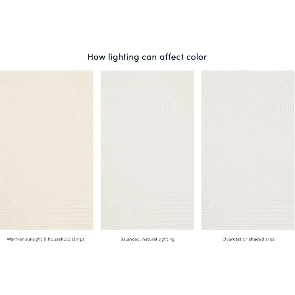 Record 6'7"x9' Washable Area Rug for Living Room Bedroom - Medium Pile, Beige, Cream