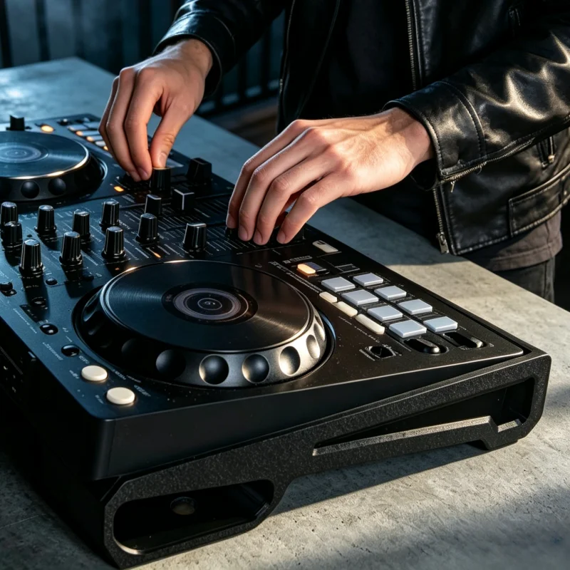 1 Set – Desktop Stand with 10° Tilt for Pioneer DDJ-FLX4 DJ Controller; Ergonomic Mounting Accessory with Optimized Angle.