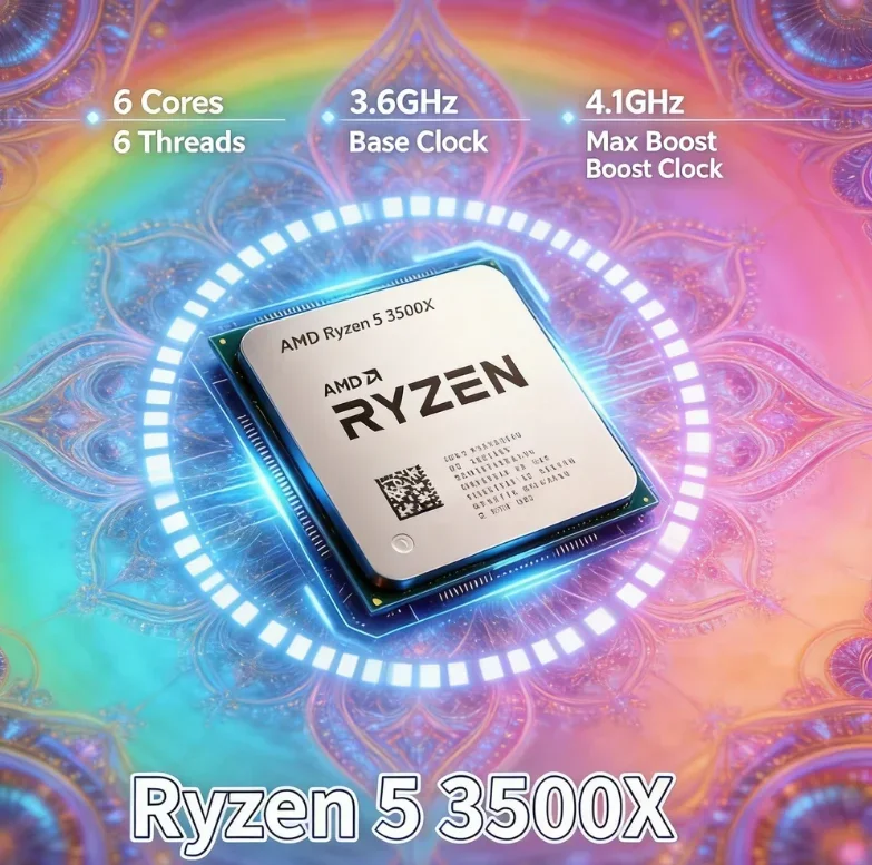 

AMD R5 3500X Ryzen 5 3500X Zen2 Architecture 7nm Unlocked 6 Cores 6 Threads 65W Low Power AM4 Desktop Gaming Processor
