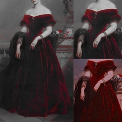 Victorian red Velvet Dress Victorian Gothic Civil War Southern Belle Ball Gown Steampunk red Evening Dress Bridal wedding Dress