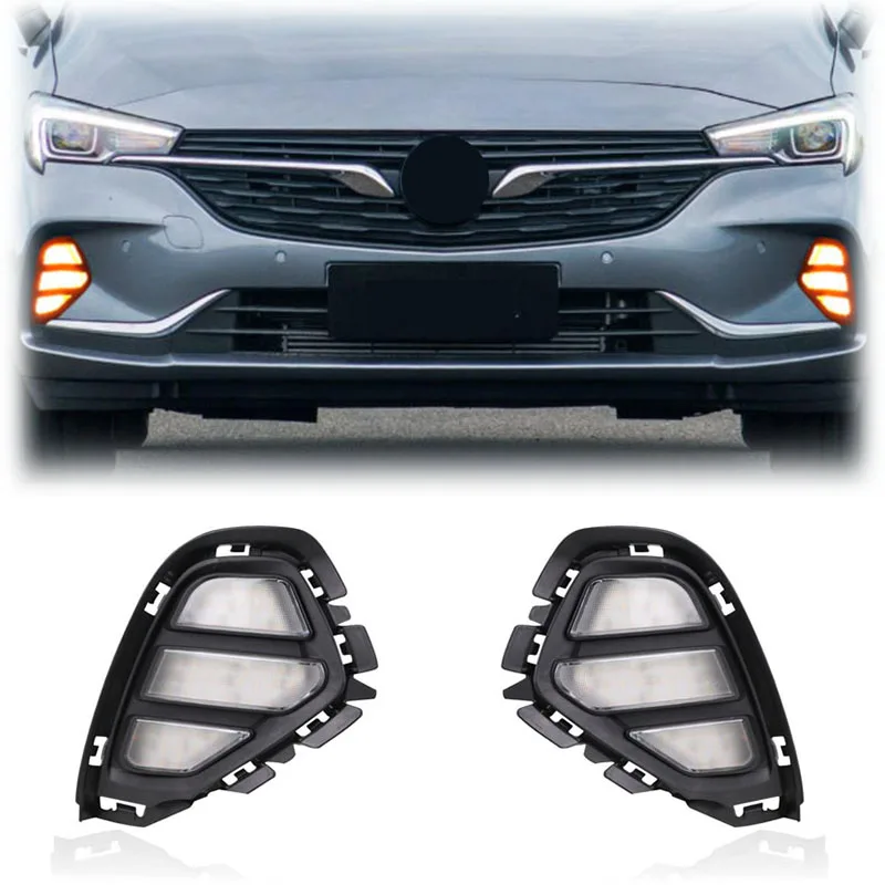 

Gobison Daytime Running Lights Fog Lights Yellow Turn Signal Blue Night Light for Buick Verano 2019 2020 Fog Lamp