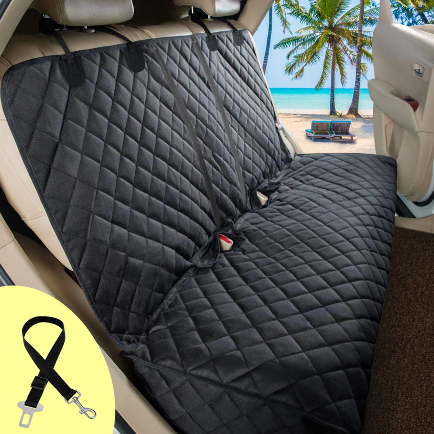 Waterproof, Durable, Stylish, and Comfortable Premium Dog Car Seat Protector - Soft, Easy-to-Clean, and Armrest Pet Travel Carri