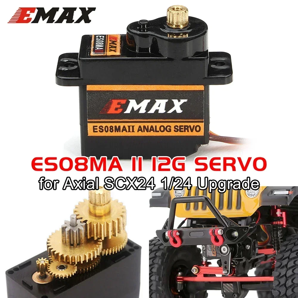 Emax 9g سيرفو ES08MA II طائرة ثابتة الجناح ES08MA ميتال جير محاكاة روبوت سيرفو لسيارة RC محوري SCX24 نموذج طائرة