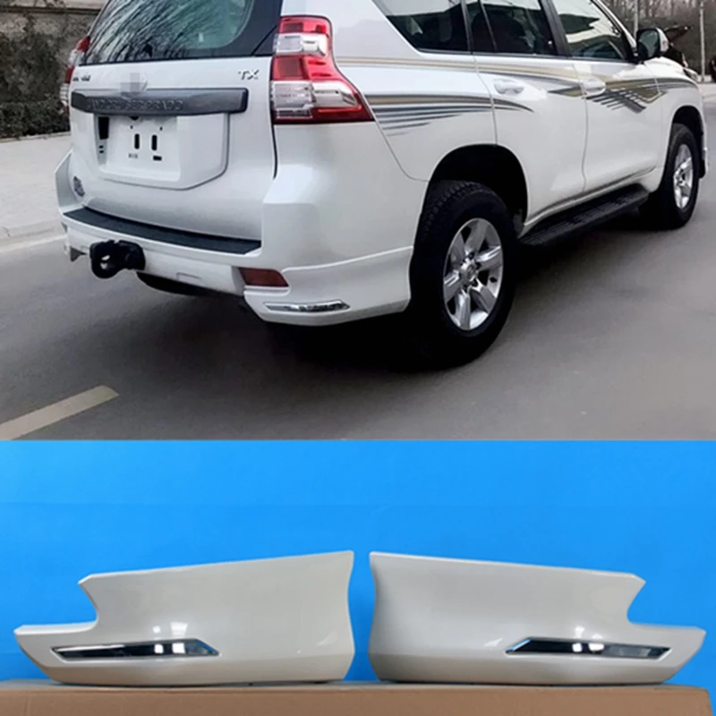 

For Toyota Cruiser Prado FJ150 FJ 150 2014-2017 ABS Plastic White Color Rear Bumper Corner Sliding Lip Protector Guard Covers 2