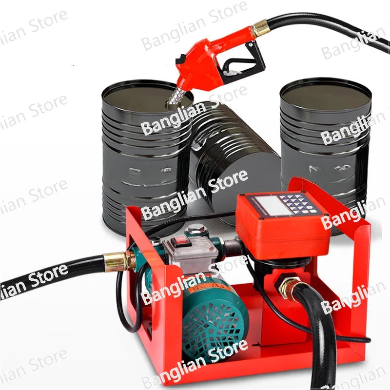 1500W Vehicle-mounted Small Fuel Dispenser 12v24v220V Oil Pump Large Flow Diesel Pump Automatic Electronic Metering Oil Pump