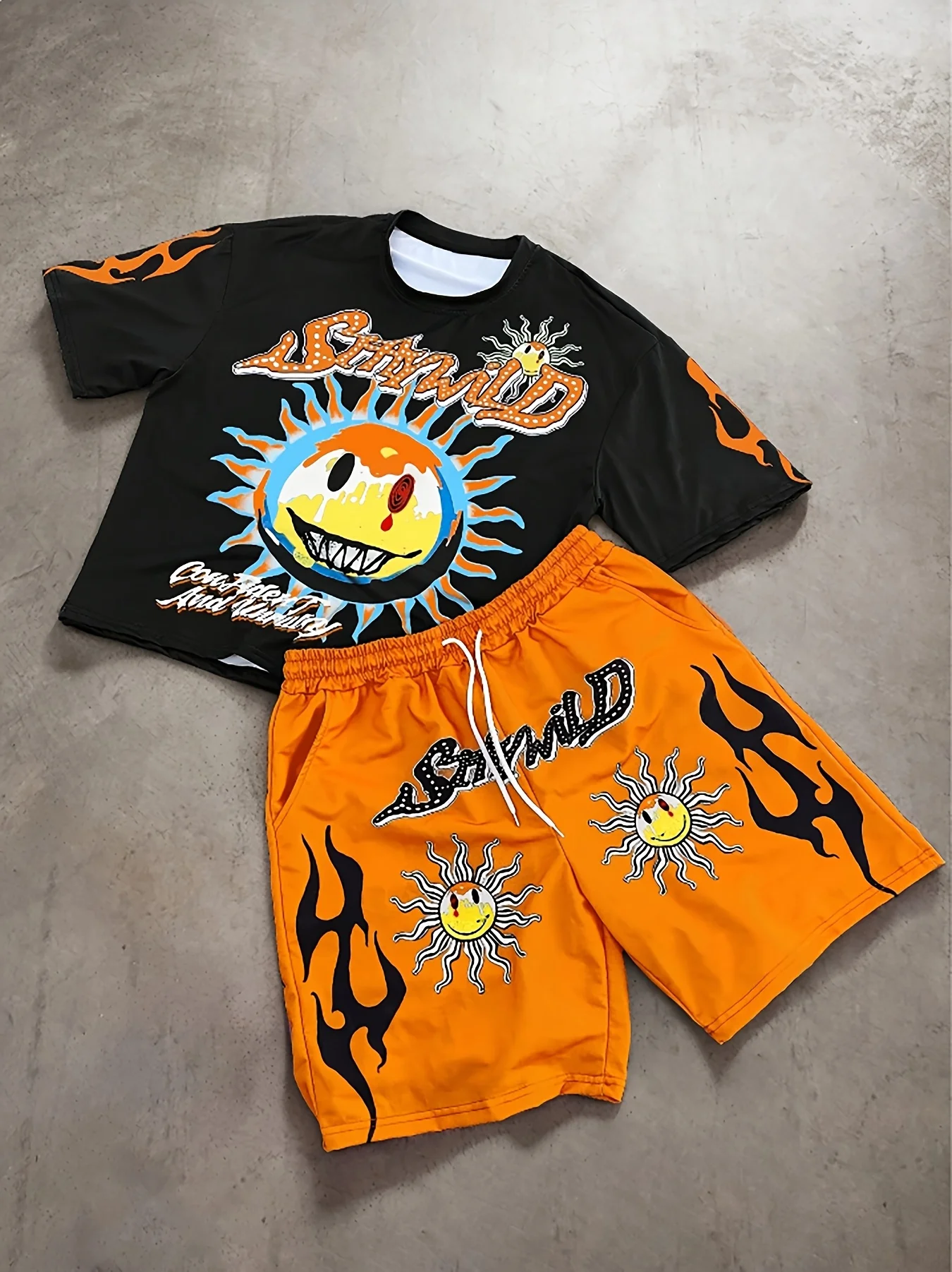 بدلة رجالية صيفية جديدة لعام 2025 هي ملابس رجالية هيب هوب خارجية غير رسمية وعصرية مطبوعة ثلاثية الأبعاد