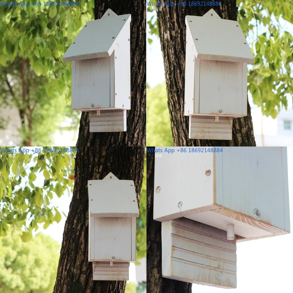 

Wooden Bat House for Garden Yard Eco Friendly Educational Toy Creative Wildlife Conservation Ornament