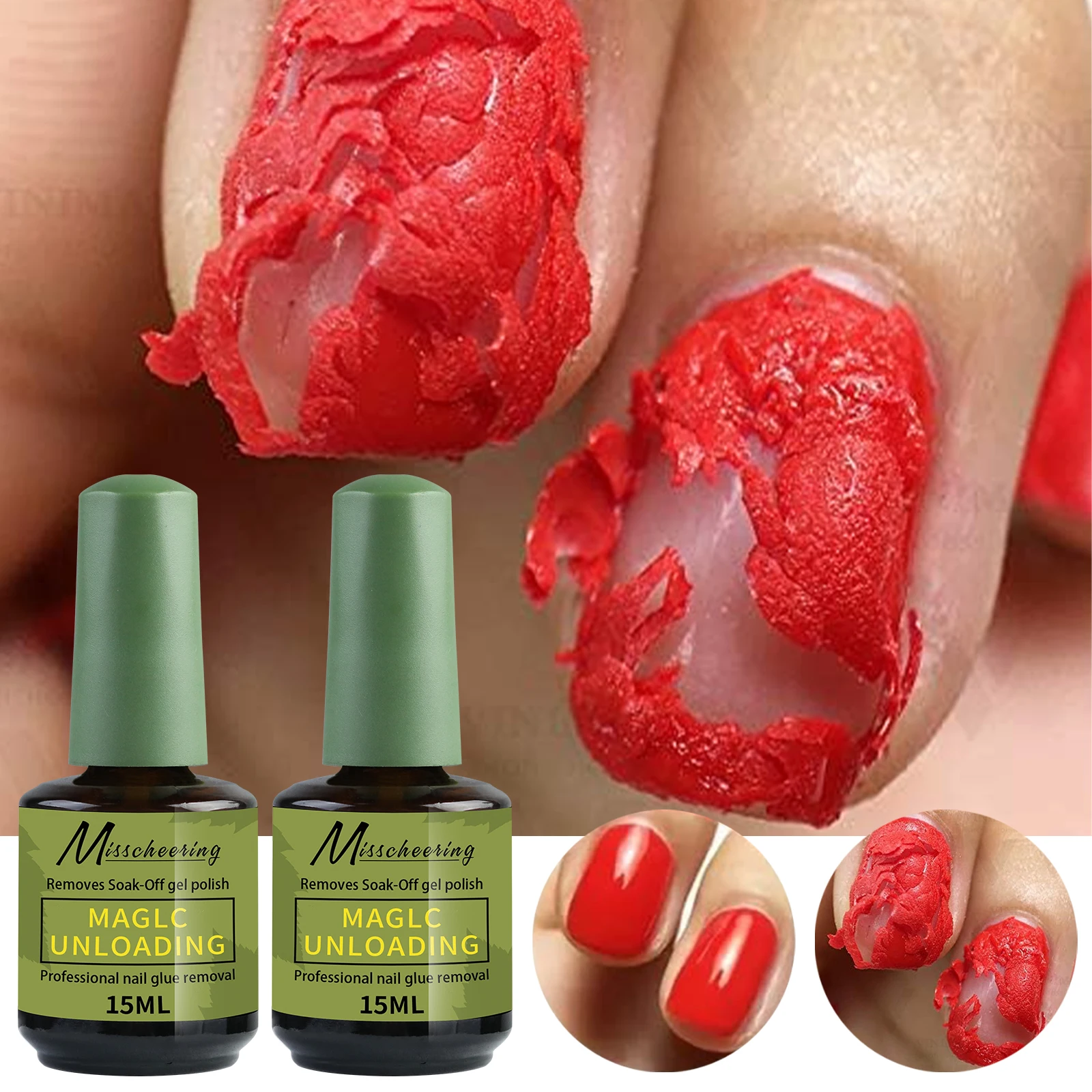 2 قطعة طلاء جل الأظافر السحري السريع يزيل الأشعة فوق البنفسجية بسهولة وسريع خلال 3-5 دقائق شبه دائمة أدوات إزالة فن الأظافر #1