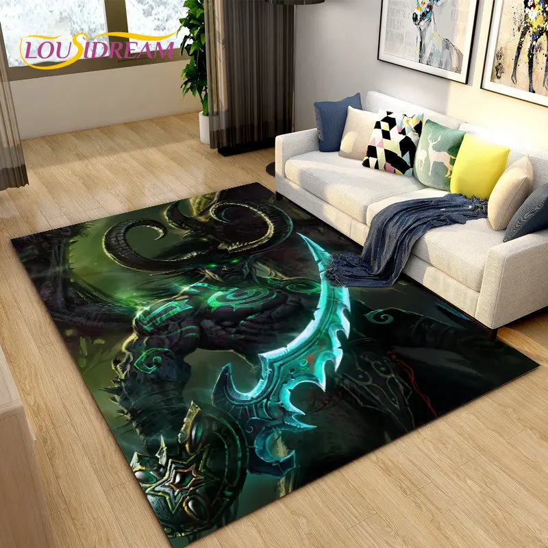 3D World of Warcraft, WOW Game Area Rug Large,Carpet Rug for Living Room Bedroom Sofa Doormat Decoration,Kids Non-slip Floor Mat