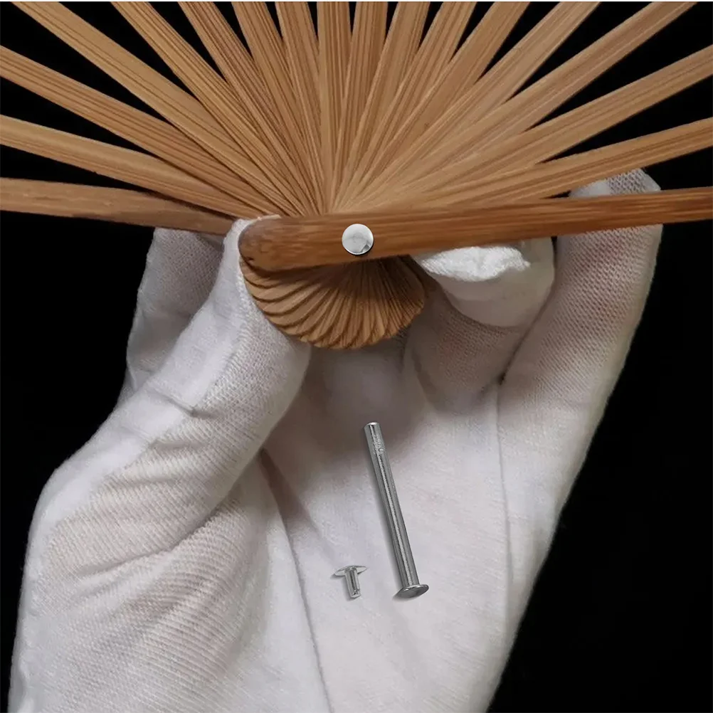 10 Set di Rivetti per Riparazione Asta Ventilatore Pieghevole, Accessori per Riparazione Metallo, Ricambi per Ventilatore Portatile, Rivetti in Metallo Argento