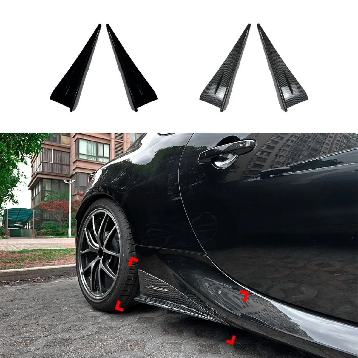 

Side Skirt Corner Spoiler Small Package Car Sticker Body Kit Modification For Subaru BRZ Toyota GR86 2022+