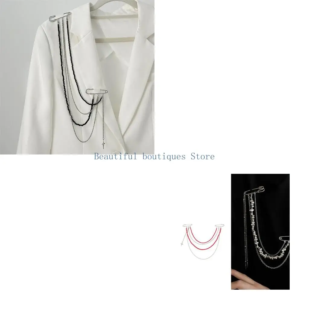 U4LF Versatile Metallic Brooch For Goth And Alternative Fashion Enthusiasts