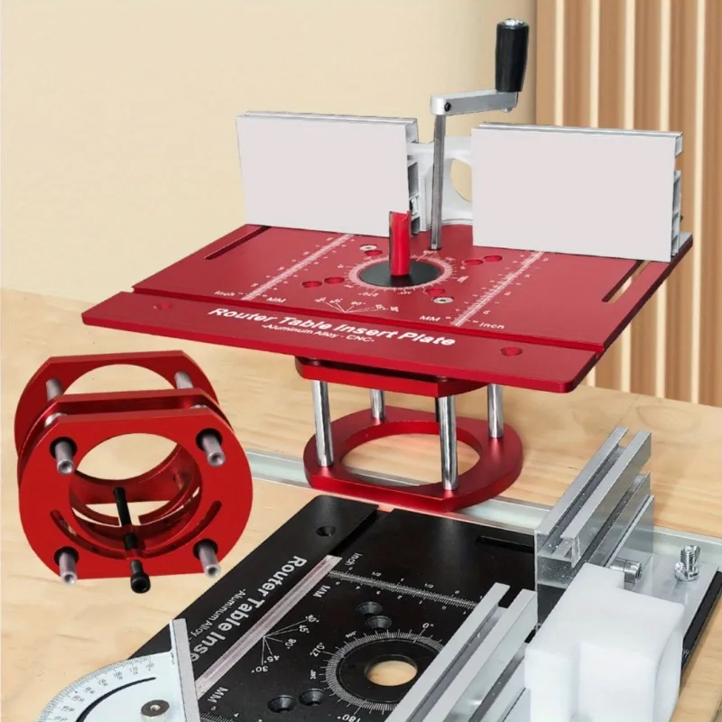 

JUSTINLAU Metric and Imperial Scale C8 Aluminum Alloy Electric Wood Milling Inverted Lifting Trimming Machine Milling Table