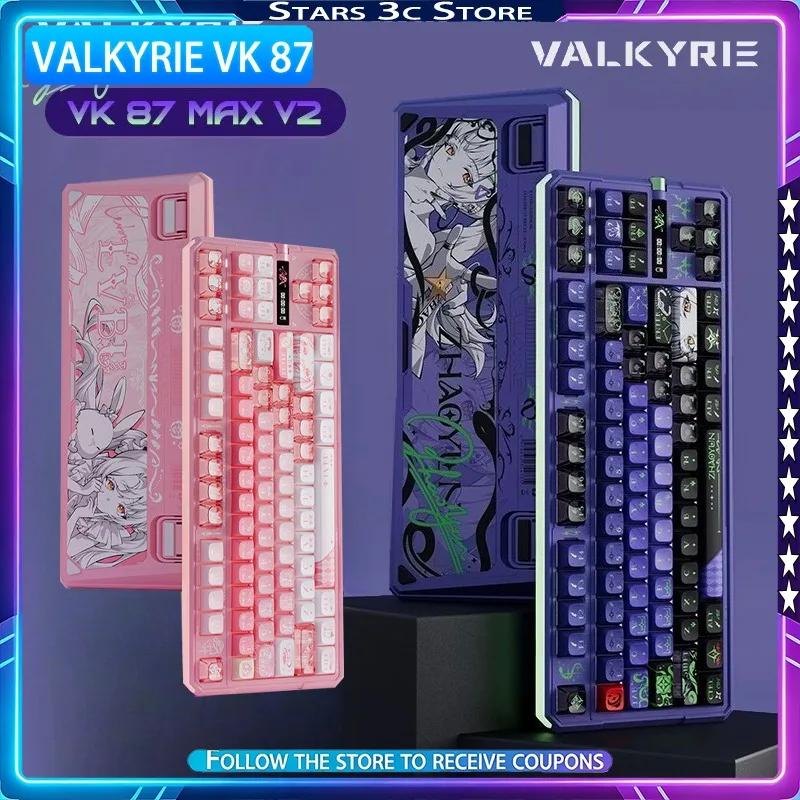 VALKYRIE VK87 MAX V2 Mechanical Keyboard Tri Mode Custom TFT Color Screen Dual 8K Low Latency High Aesthetic Gaming Keyboard