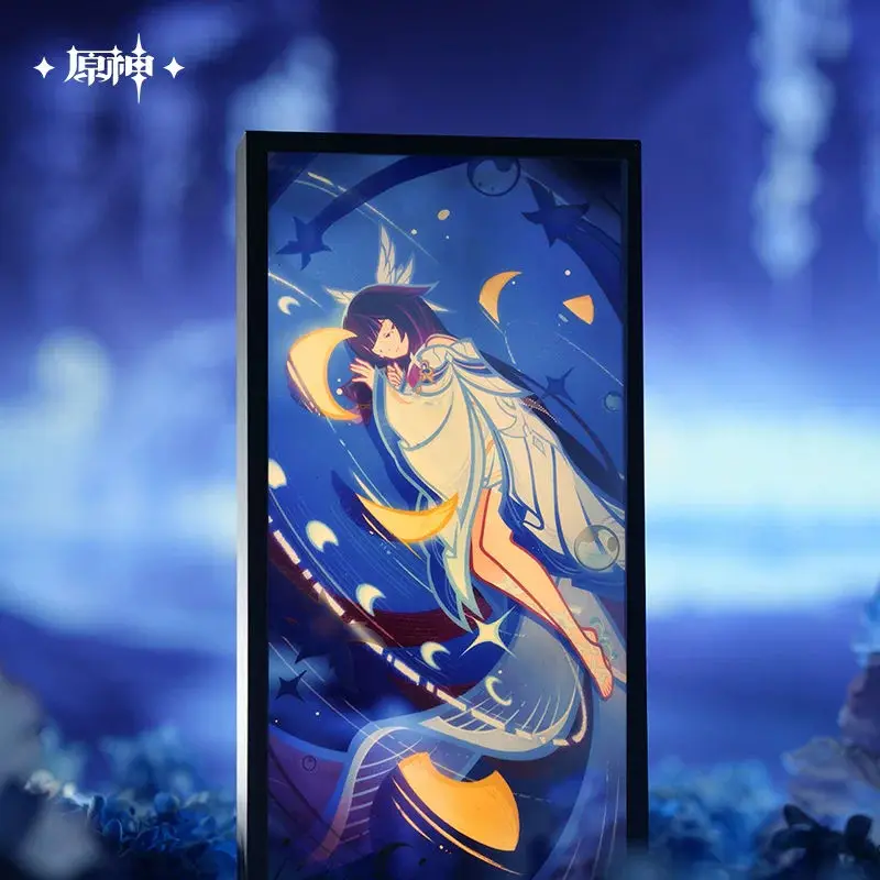 miHoYo Official Game Genshin Impact Columbina Acrylic light painting Desktop Ornament Anime Prop Wall Painting Cosplay Xmas Gift